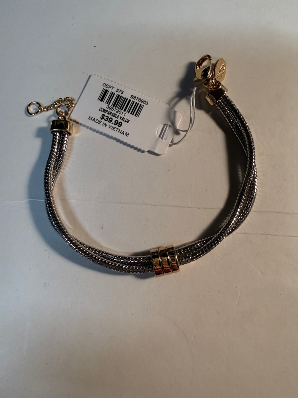 Anne Taylor Elegant Two-Tone Mesh Bracelet with Gold Accent